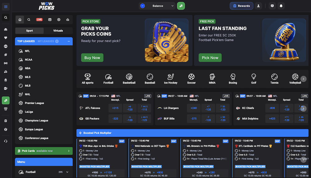 WOW Vegas Sports Picks Screenshot