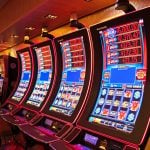 a row of slot machines