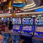 interior of the casino room of the hotel guitar hard rock in miami florida