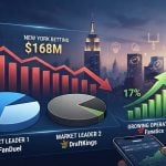 Featured image for: New York Sports Betting Revenue Falls to $168M in August as Fanatics Gains Share