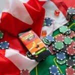 smartphone with sports betting, flag of Canada