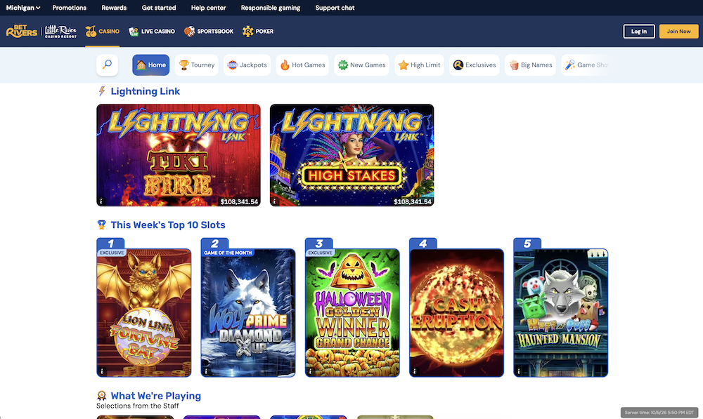 BetRivers Michigan Casino Slots Screenshot