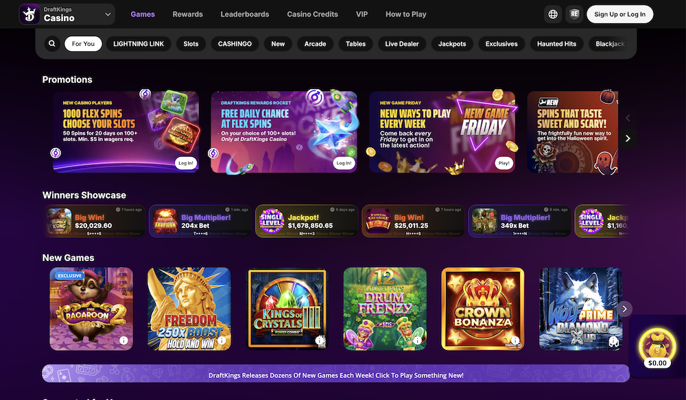 DraftKings Casino Michigan Screenshot