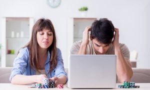 Family of wife and husband gambling online