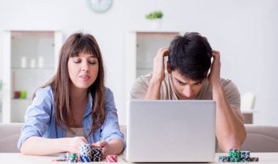 Family of wife and husband gambling online