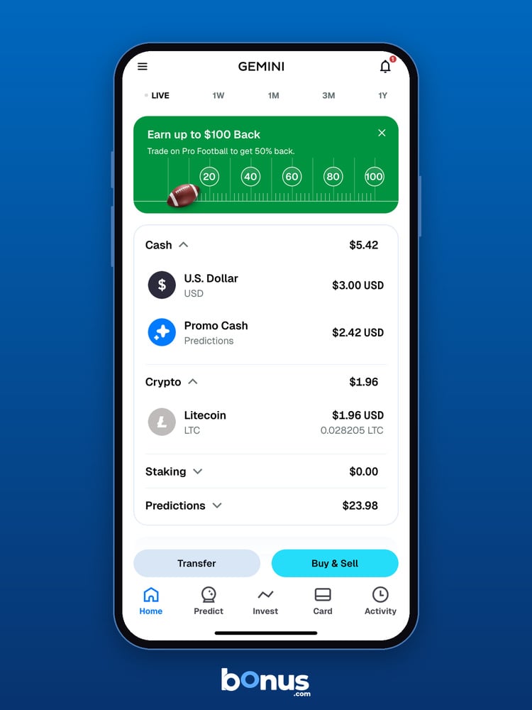 Gemini home balance buckets