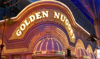 Golden Nugget casino hotel sign on Freemont street