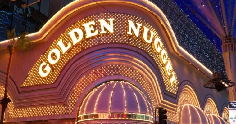 Golden Nugget casino hotel sign on Freemont street