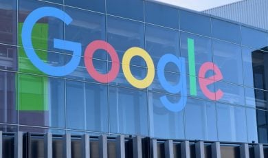 Google Logo On Glass Building Exterior
