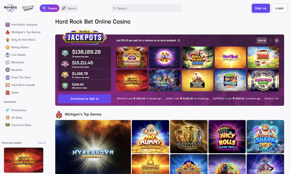 Hard Rock Bet Casino Michigan Screenshot