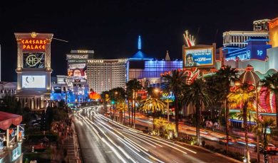 Long exposure of las vegas strip at night