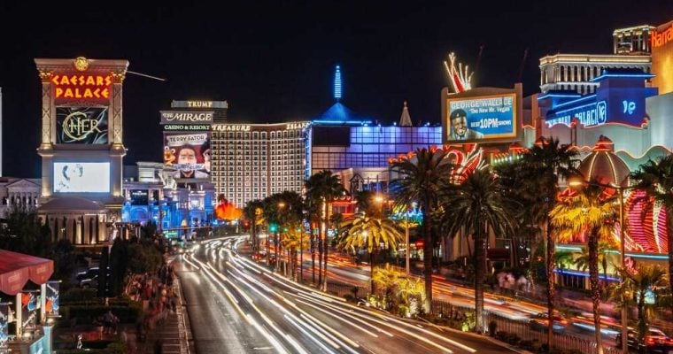 Long exposure of las vegas strip at night