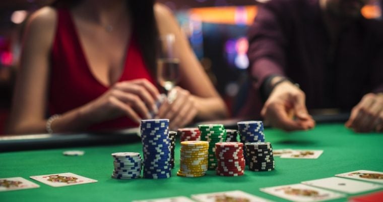 Poker Game in Casino