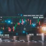 Stock market analysis with digital screen