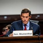 US Senator Richard Blumenthal prepares for the confirmation hearing of Daniel P. Driscoll