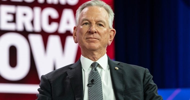 US Senator Tommy Tuberville speaks on the 1st day of CPAC Washington, DC conference at Gaylord National Harbor Resort Convention
