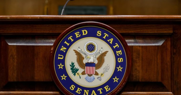 United States Senate Logo seen in Washington D.C., United States
