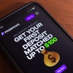 Website of PrizePicks seen in an iPhone